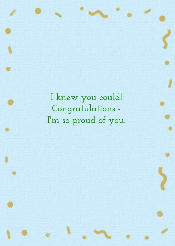 You Did It! card inside right