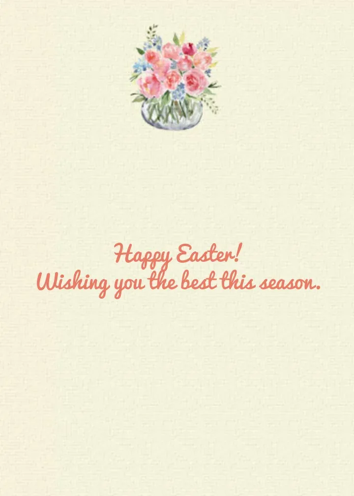 Easter Springtime card inside right