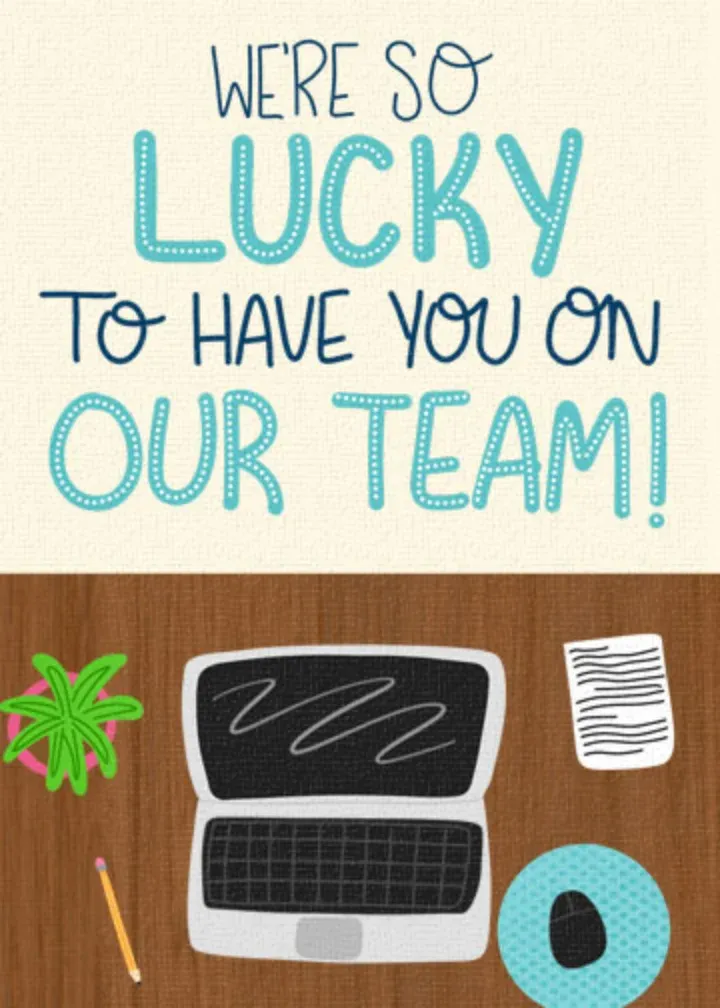 On Our Team card front