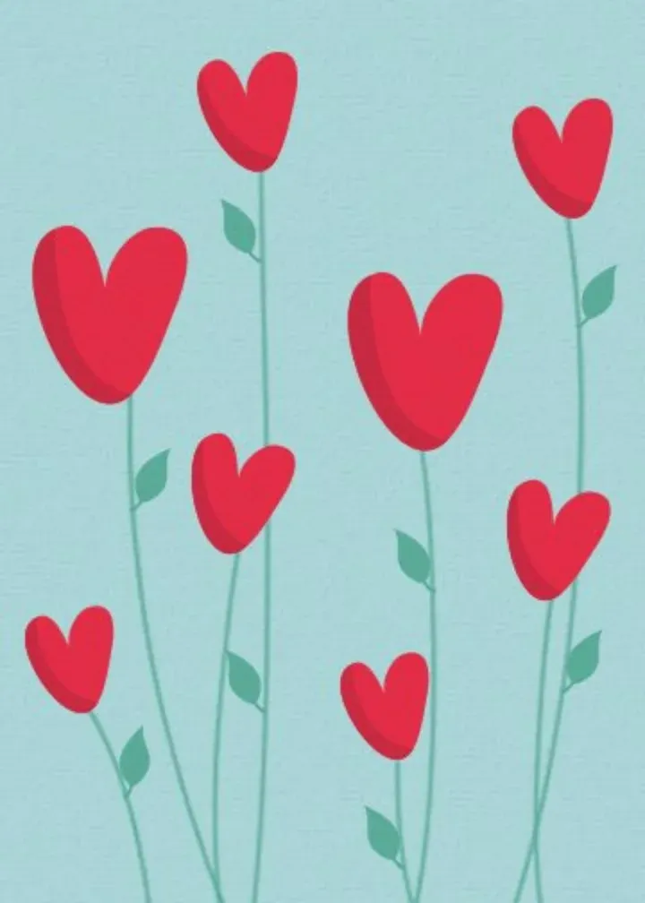 Bouquet of Hearts card inside left