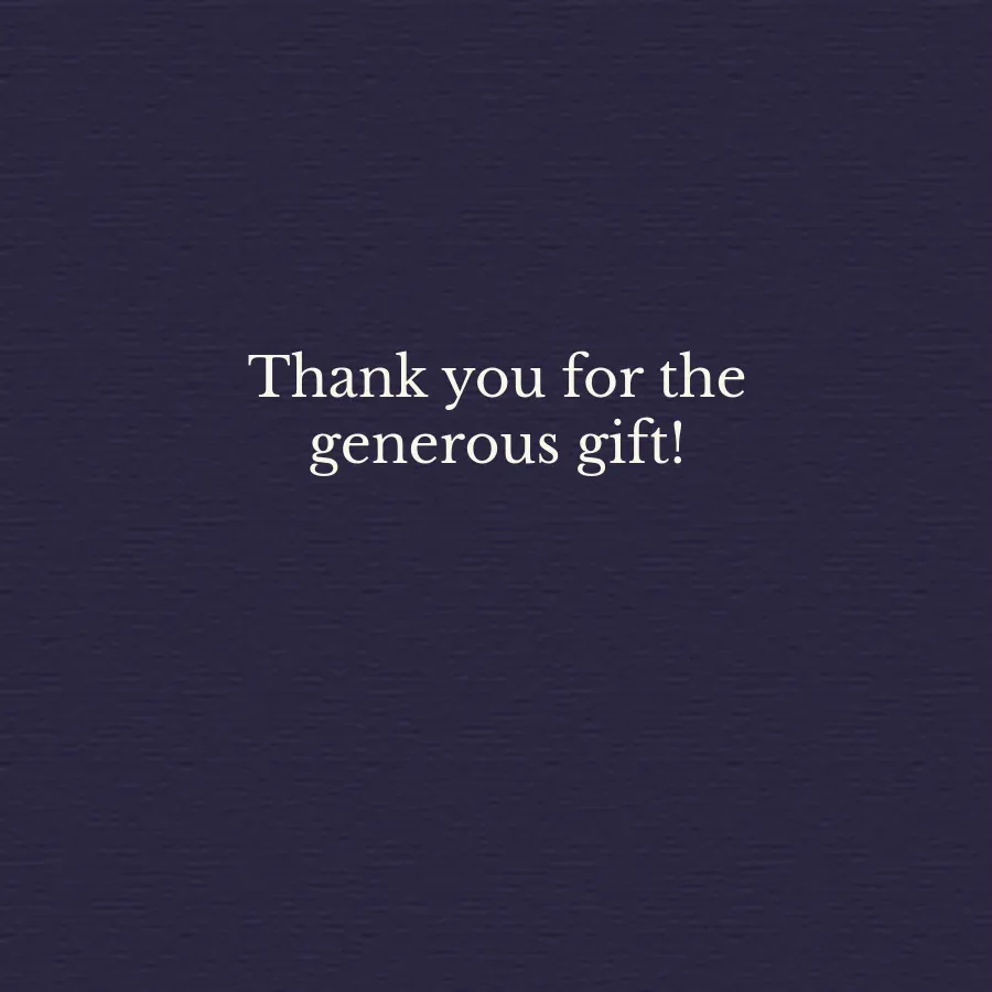 Festive Thank You Ornament card inside right