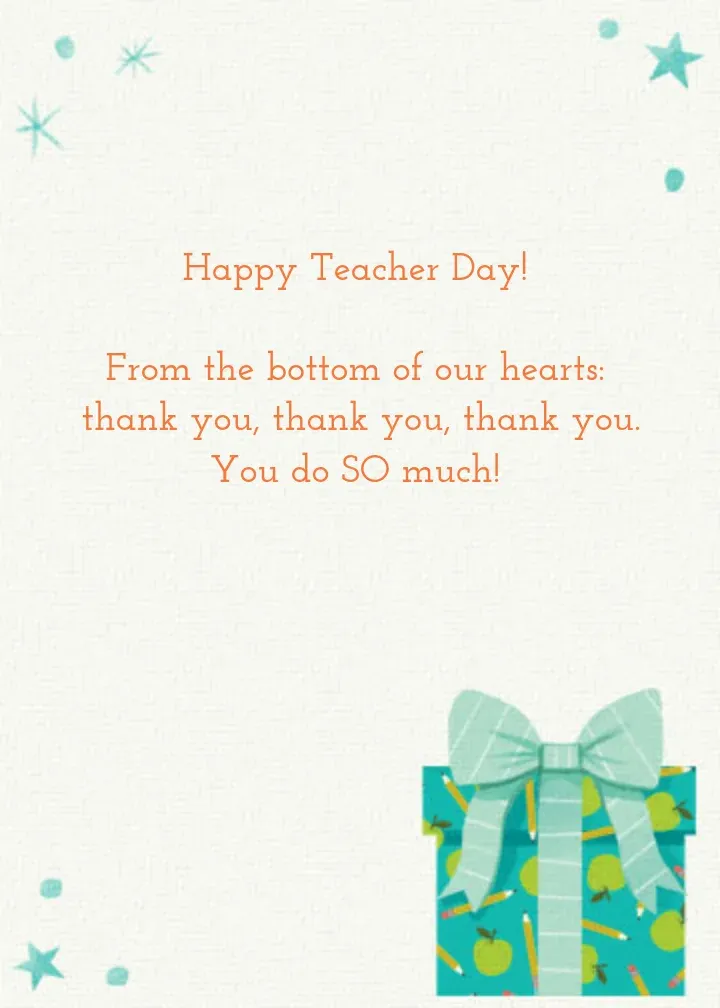 Because You Do So Much card inside right