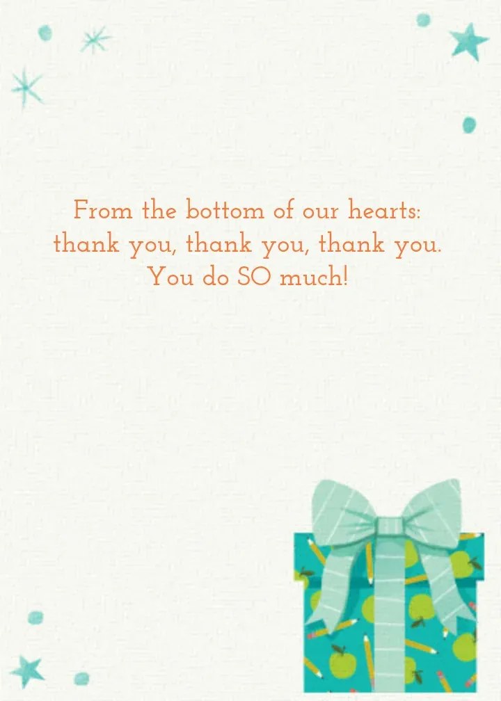 You Do So Much card inside right