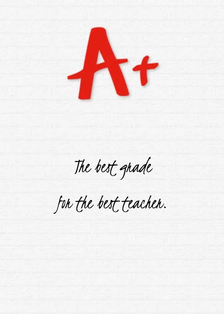 A+ Teacher card front