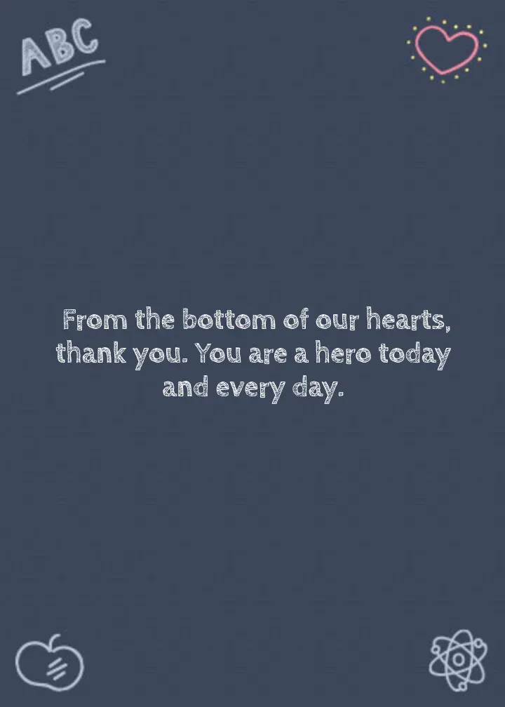 Thank You Teacher Classroom card inside right