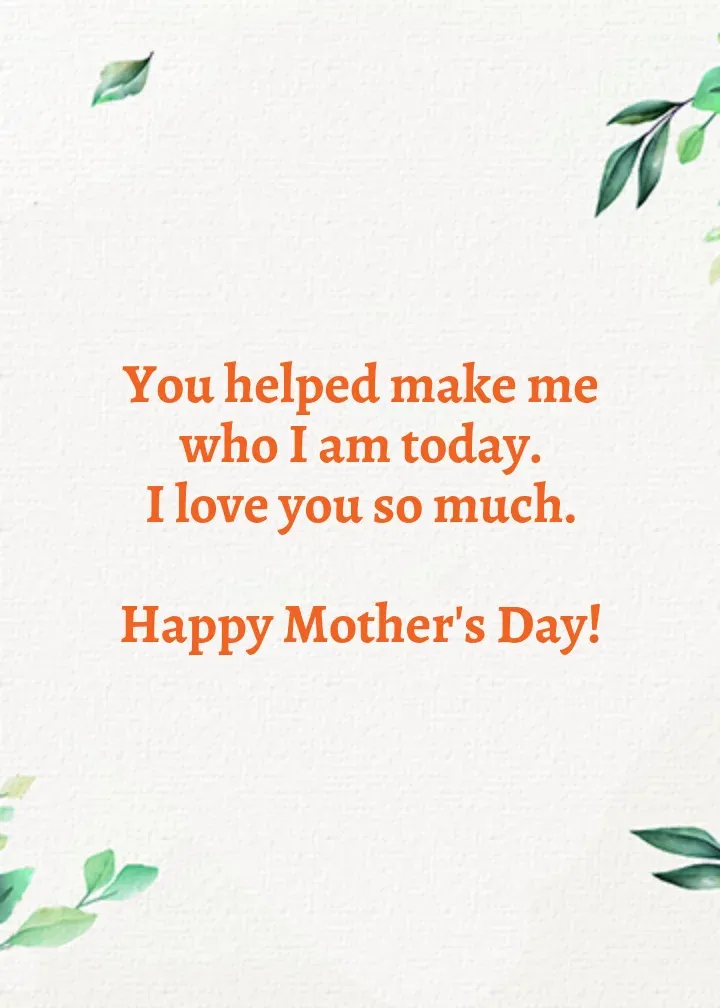 Mother's Day Foliage card inside right