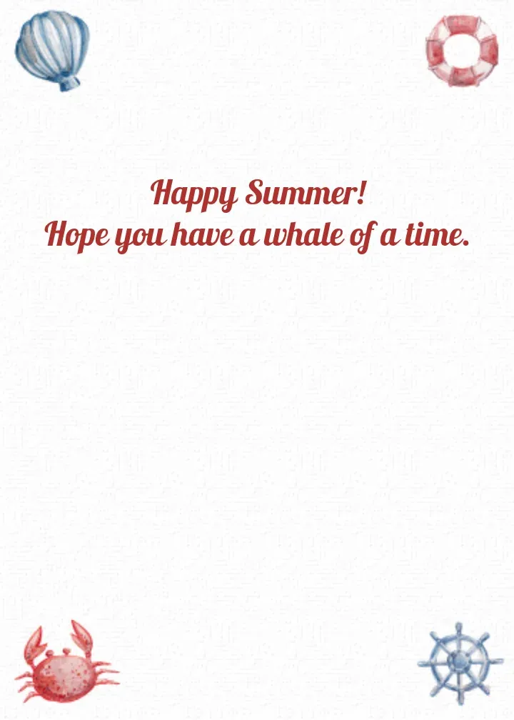 Nautical Summer card inside right