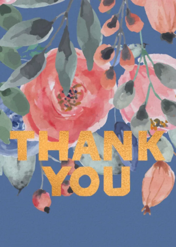 Floral Thank You card front