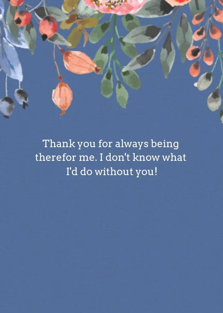 Floral Thank You card inside right