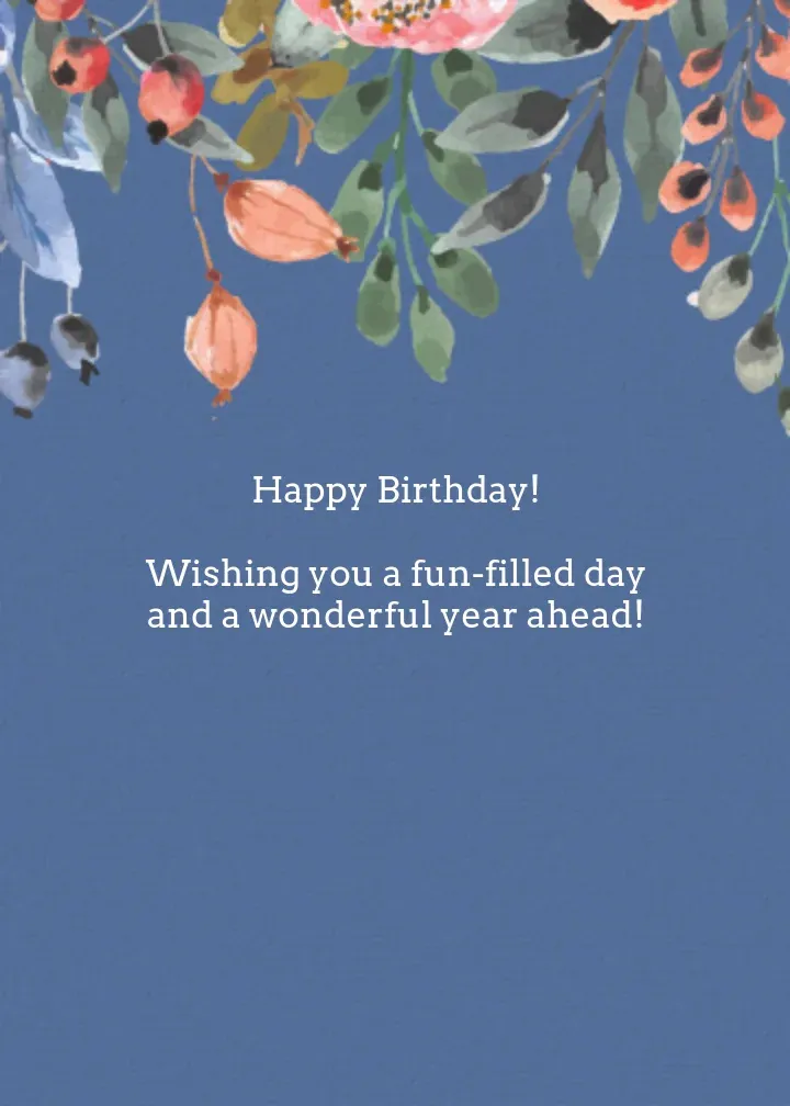 Happy Birthday Wishes card inside right