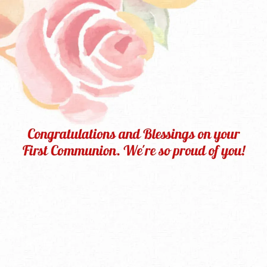 First Communion Bouquet card inside right