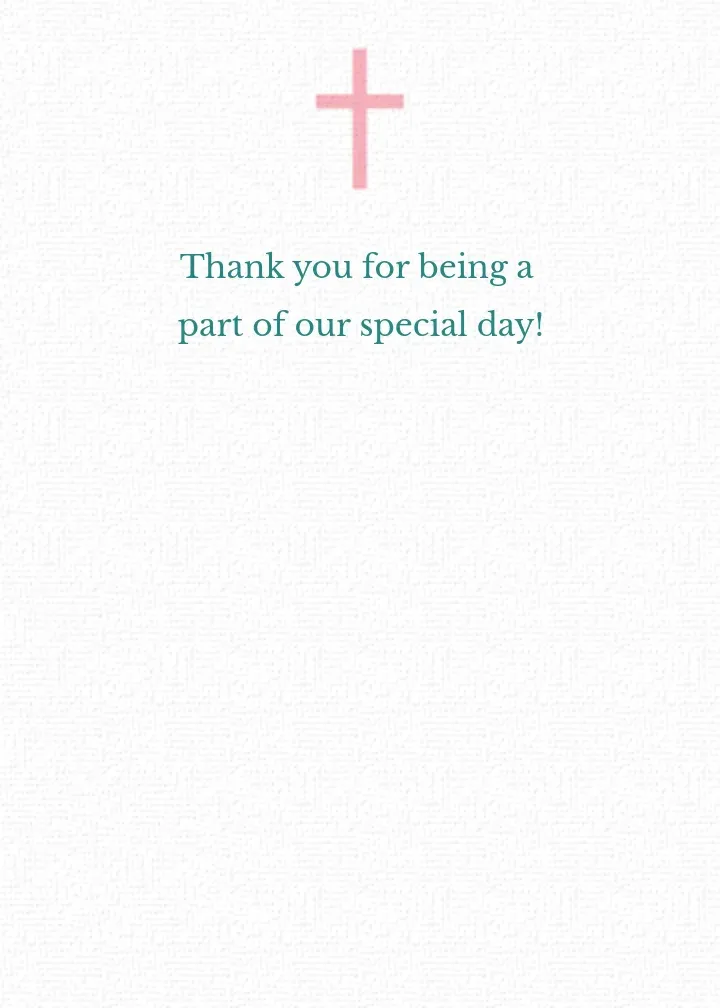 First Communion Photo card inside right