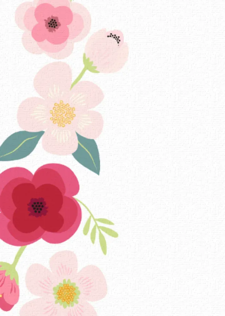 Floral First Communion card inside left