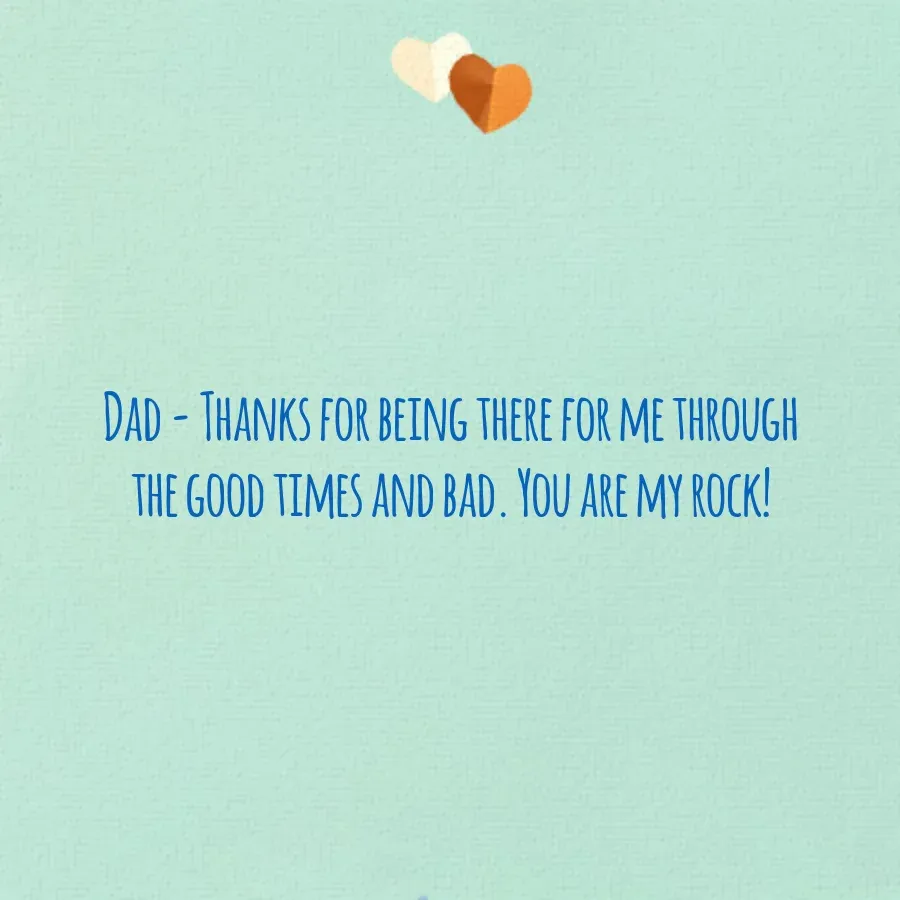 Father's Day Balloons card inside right