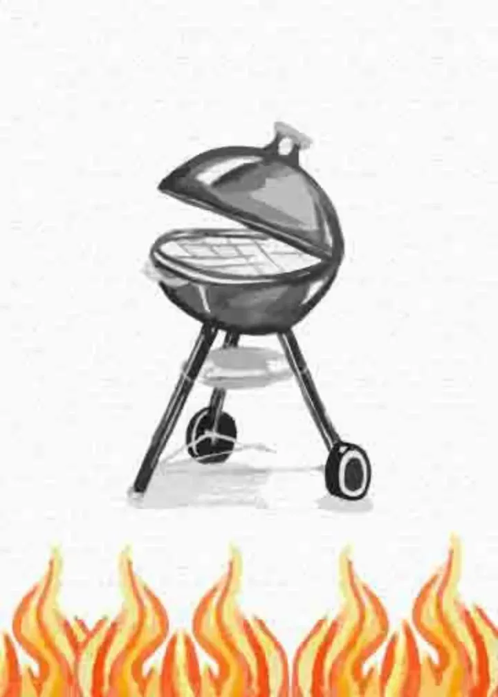 BBQ Watercolor card inside left