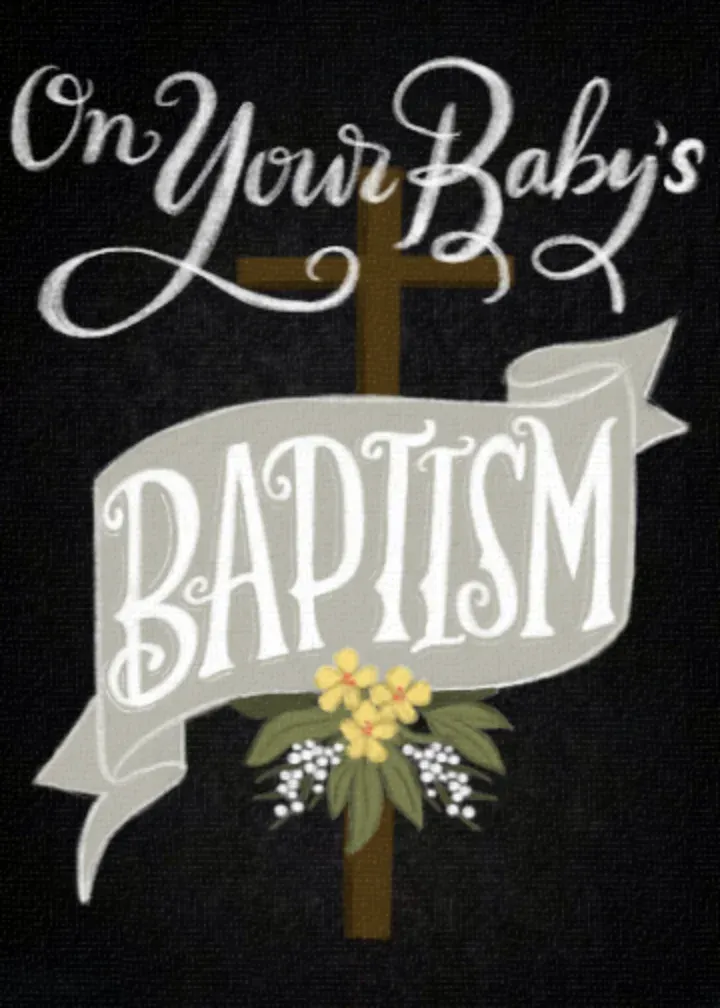 Baptism Chalkboard card front