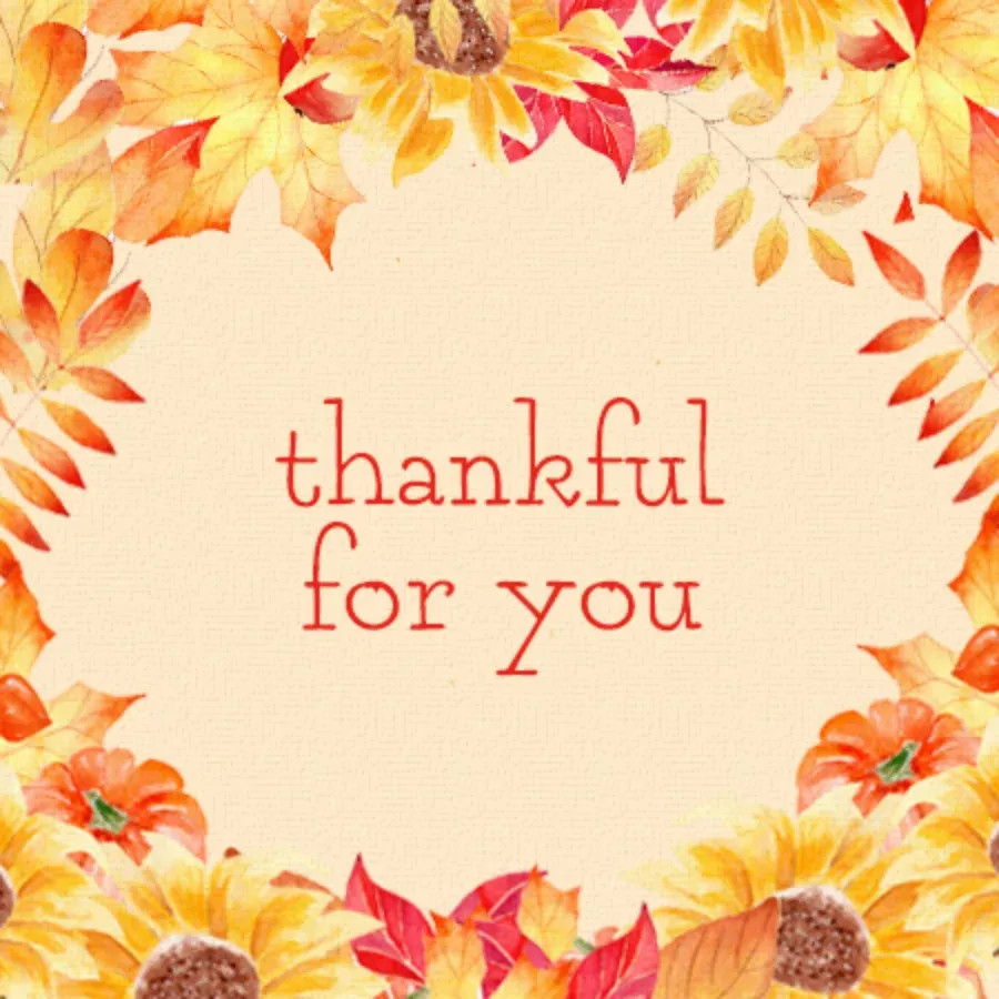 Thanksgiving Autumn Leaves card front