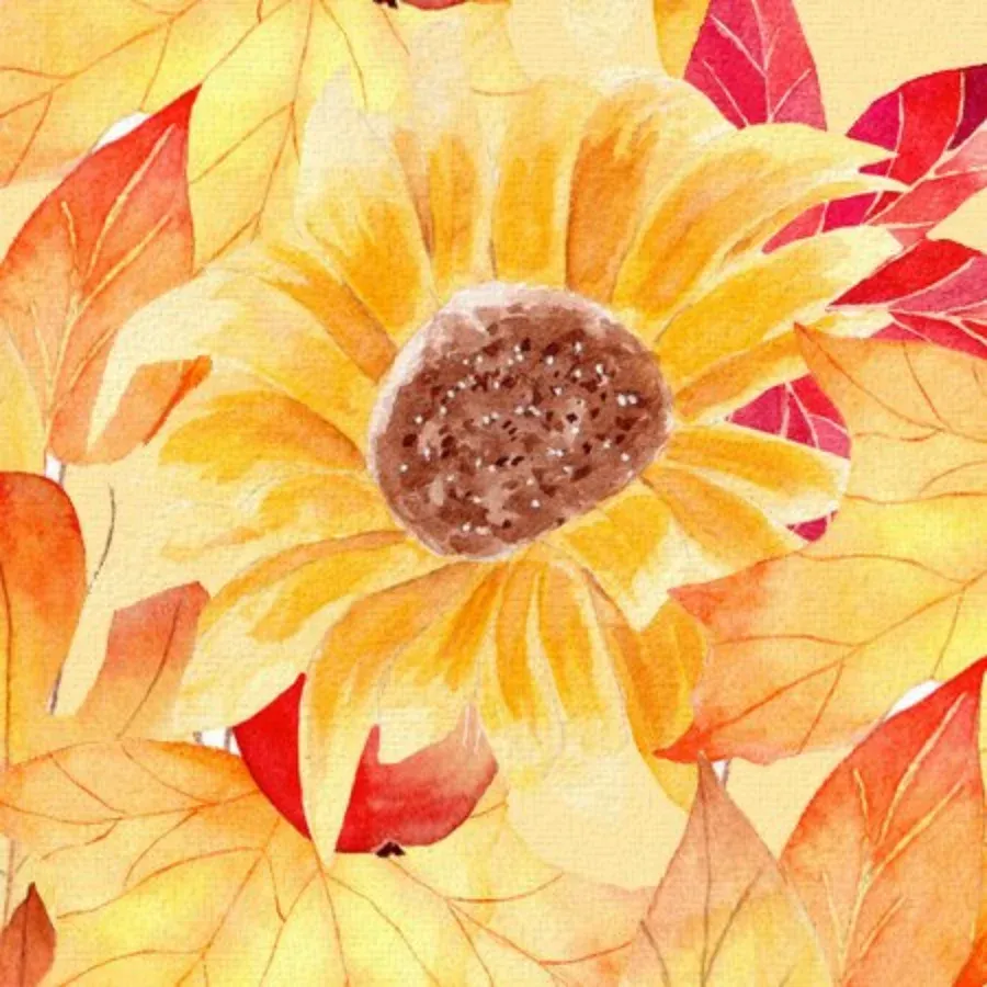 Thanksgiving Autumn Leaves card inside left
