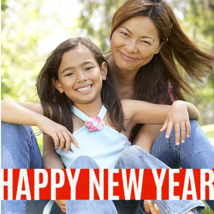 Square Lunar New Year Photo card front