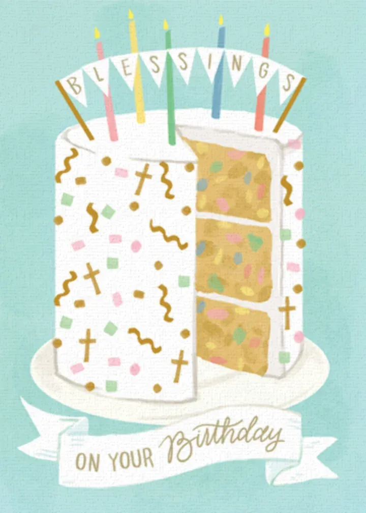 Religious Birthday Cake card front