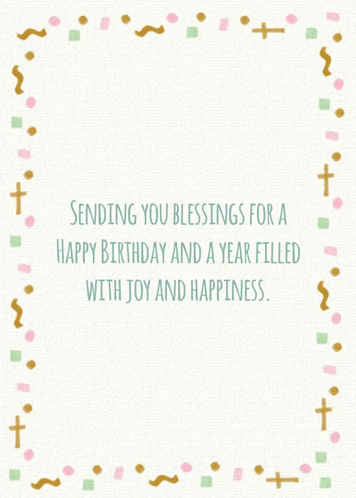 Religious Birthday Cake card inside right