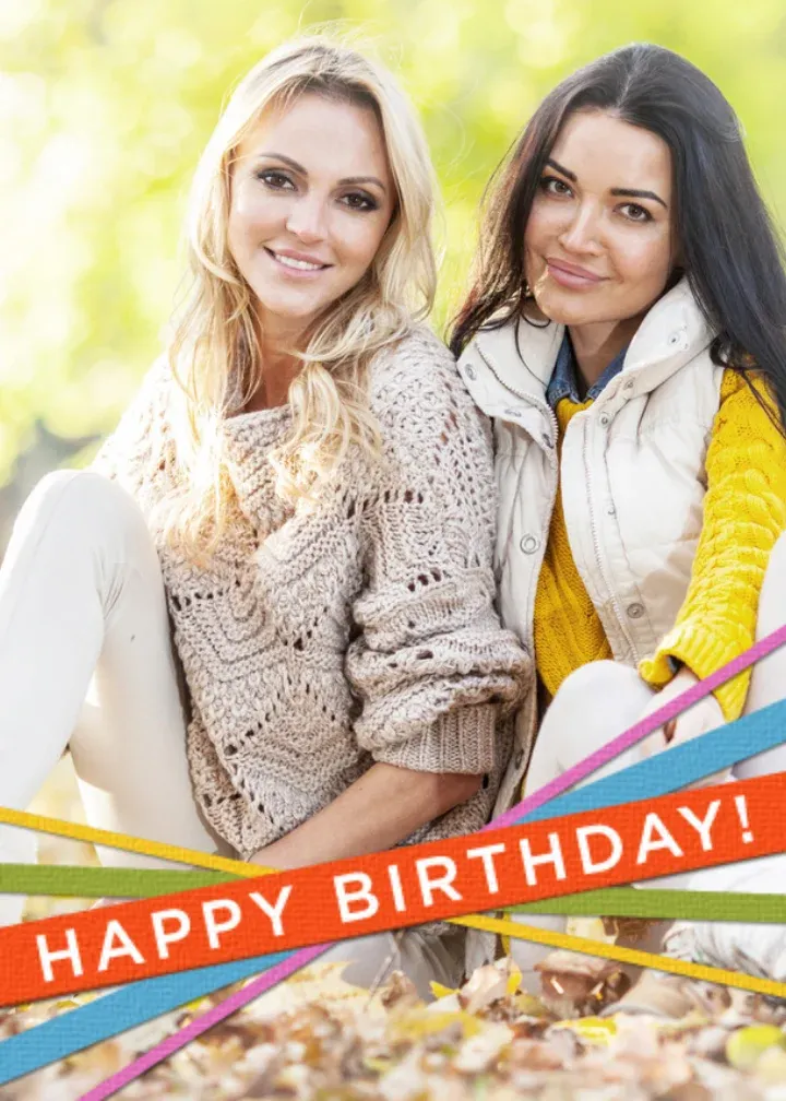 Colorful Birthday Strings Birthday card front