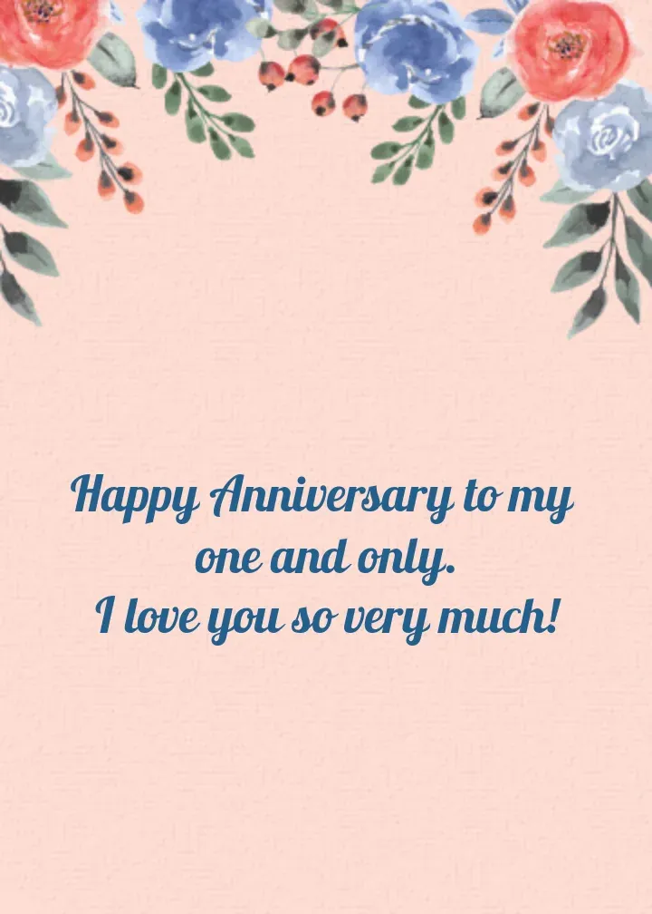 Anniversary Bouquet Flowers card inside right