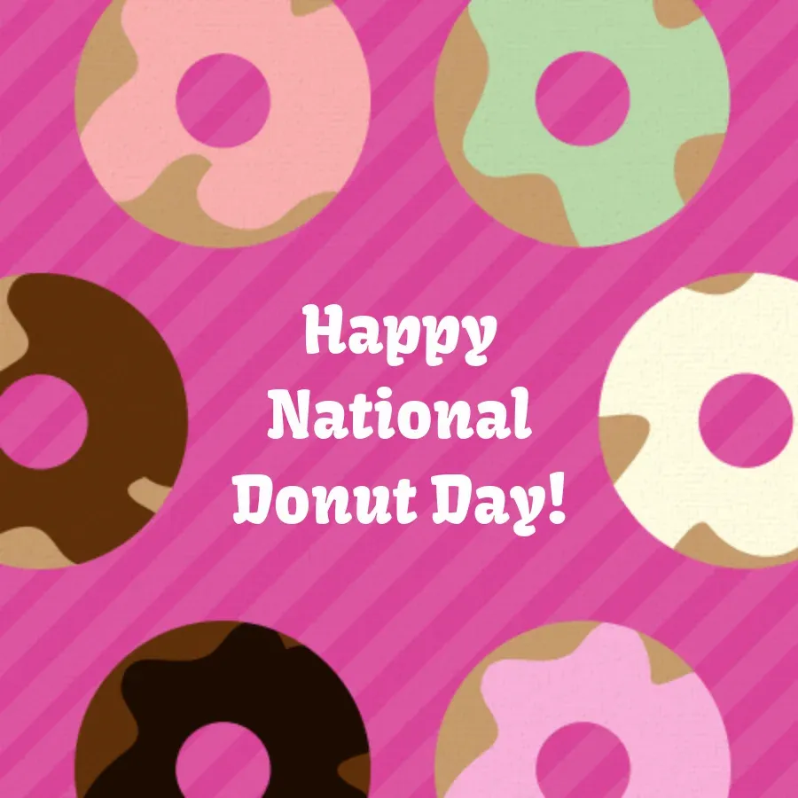 Donuts & Stripes card front