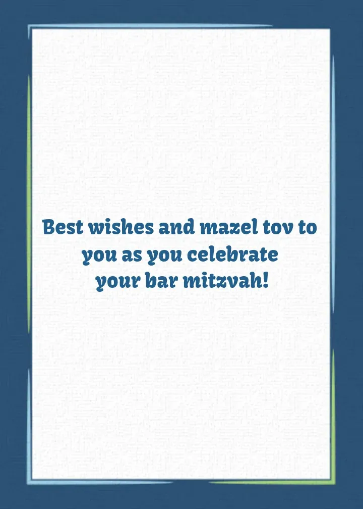 Bar Mitzvah Congrats card inside right