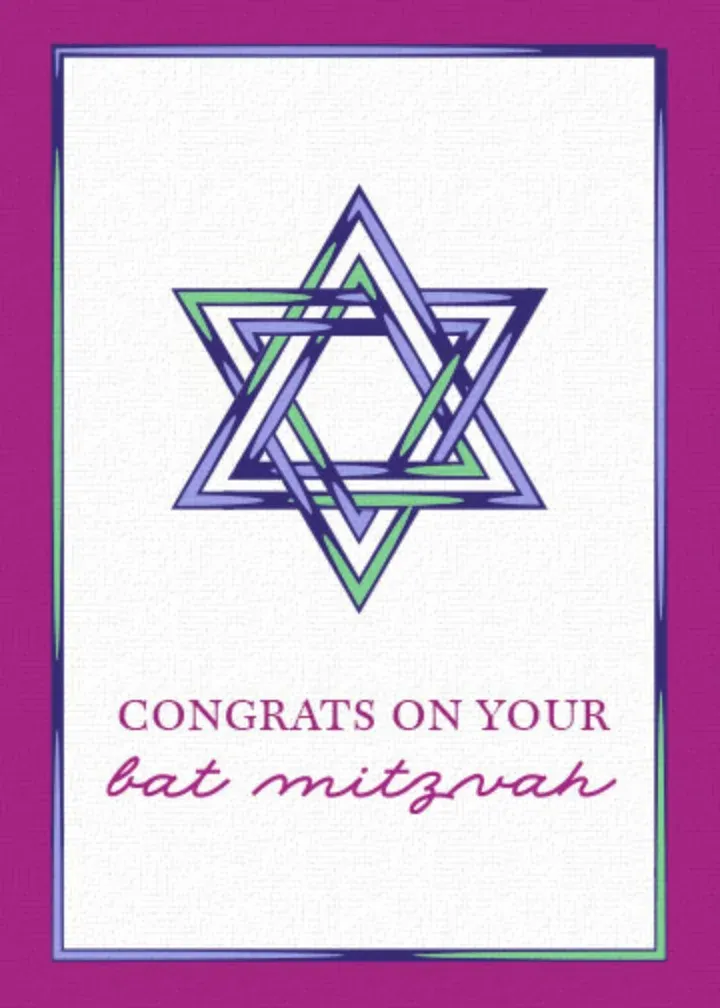 Bat Mitzvah Congrats card front