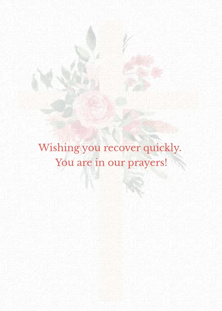 Religious Get Well card inside right