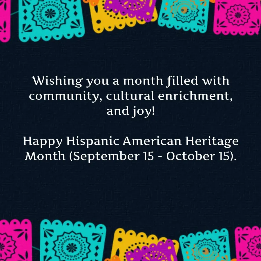 Hispanic American Month card inside right