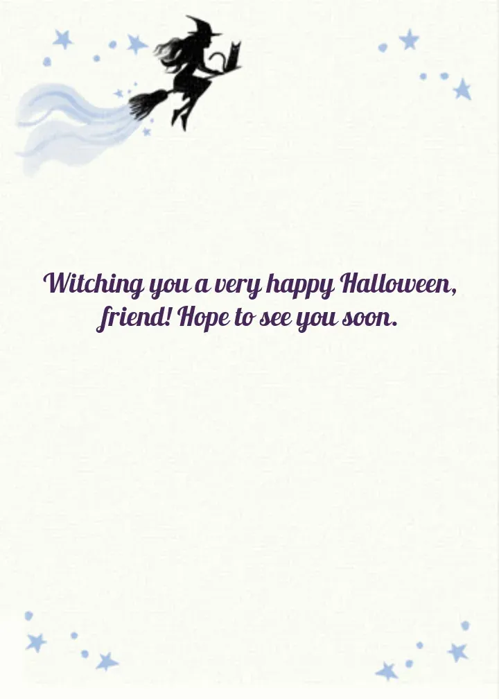 Happy Halloween, Friend card inside right