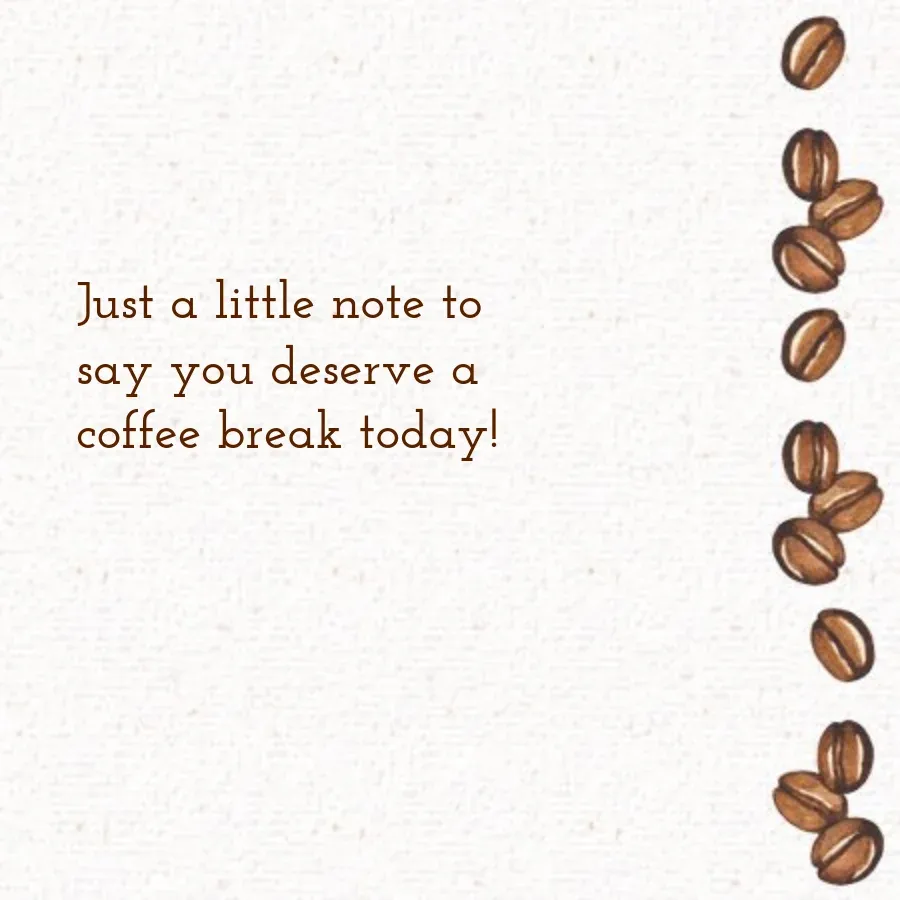 Time for Coffee Watercolor card inside right