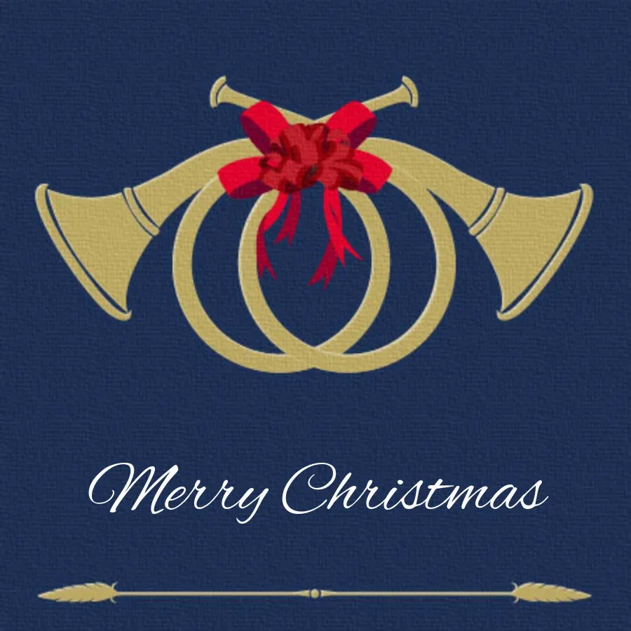 Christmas Horn card front