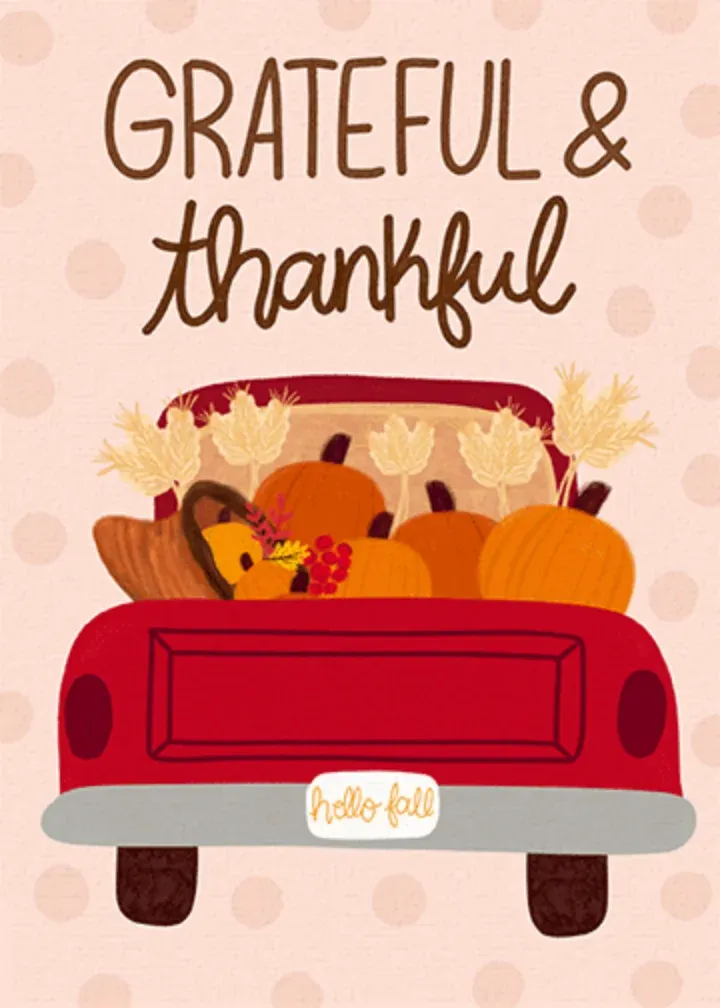 Grateful Thanksgiving Truck card front