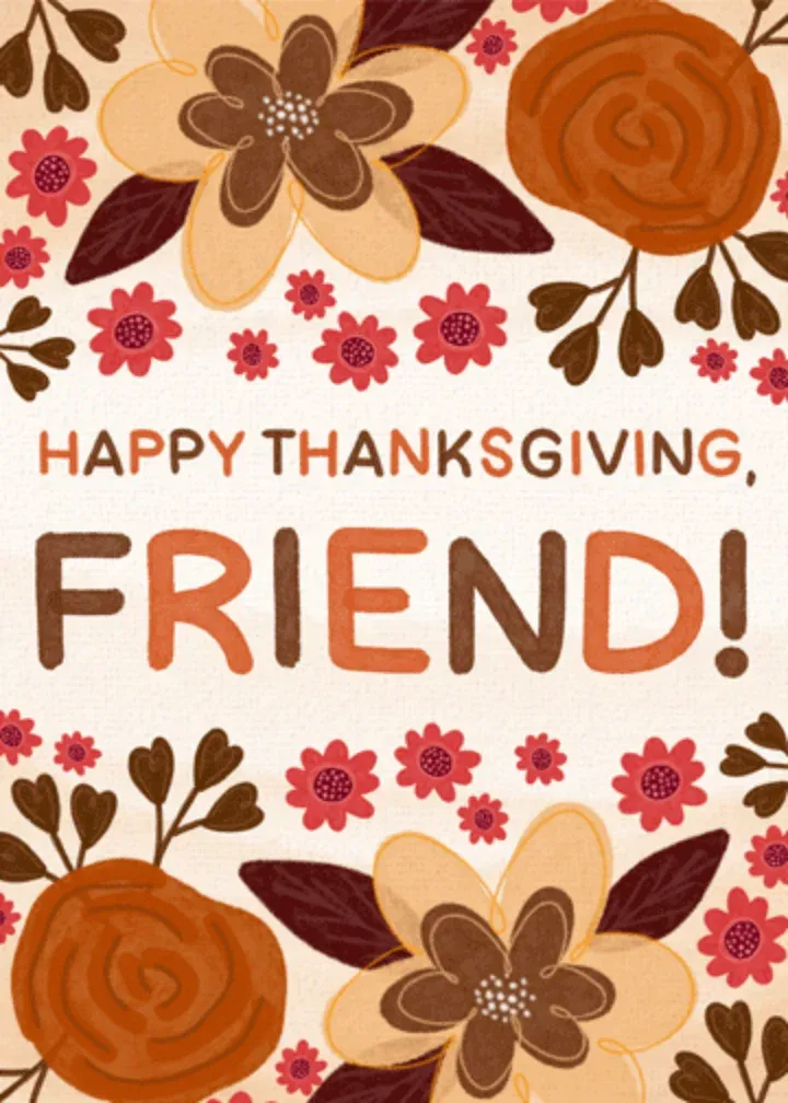 Friend Thanksgiving card front
