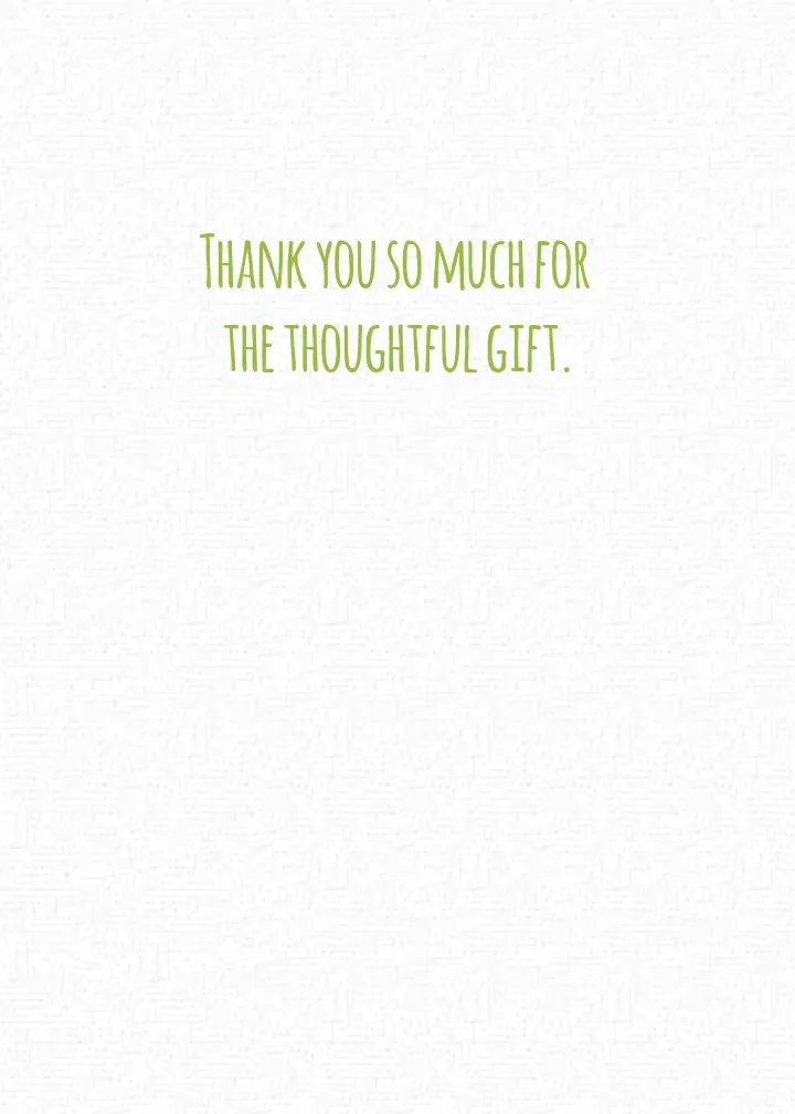Holiday Gift Thank You card inside right