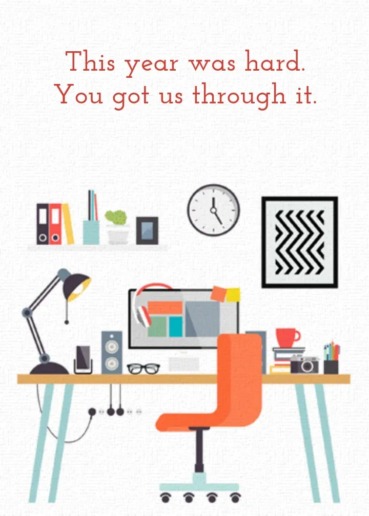 Office Holiday Thank You card front