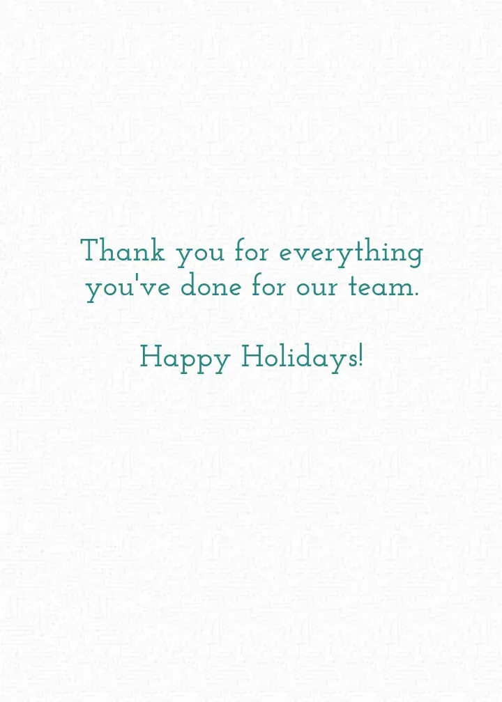 Office Holiday Thank You card inside right