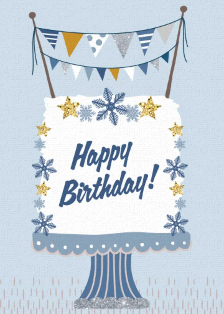 Festive Birthday Winter card front