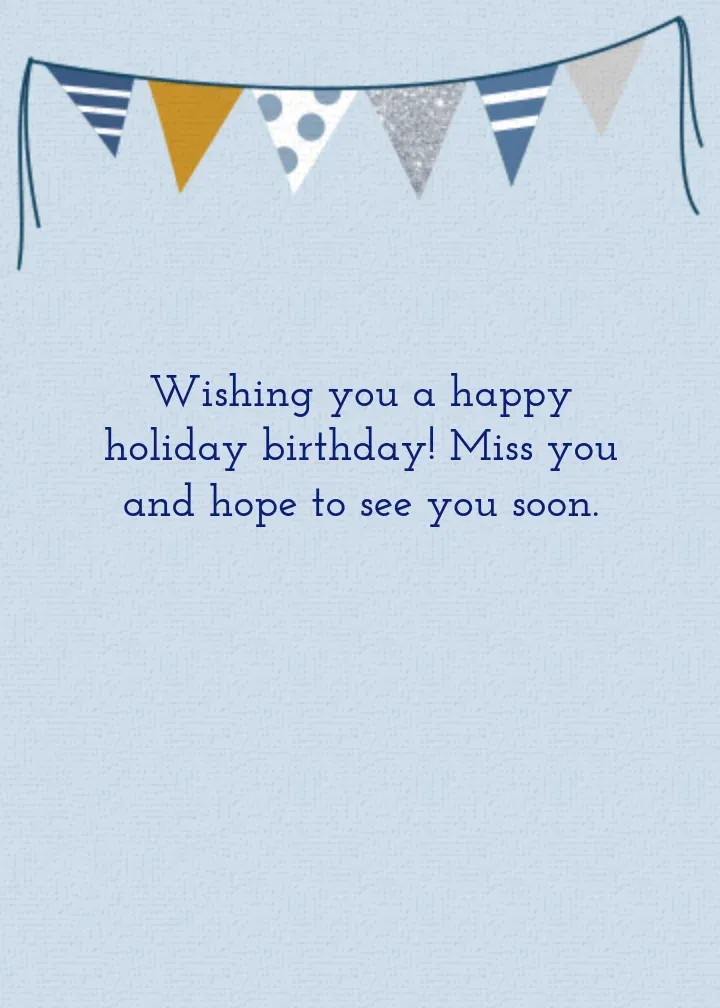 Festive Birthday Winter card inside right