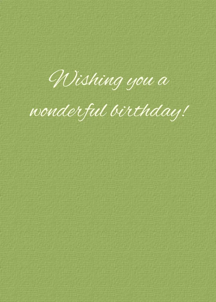 Kids Birthday Photo Green card inside right