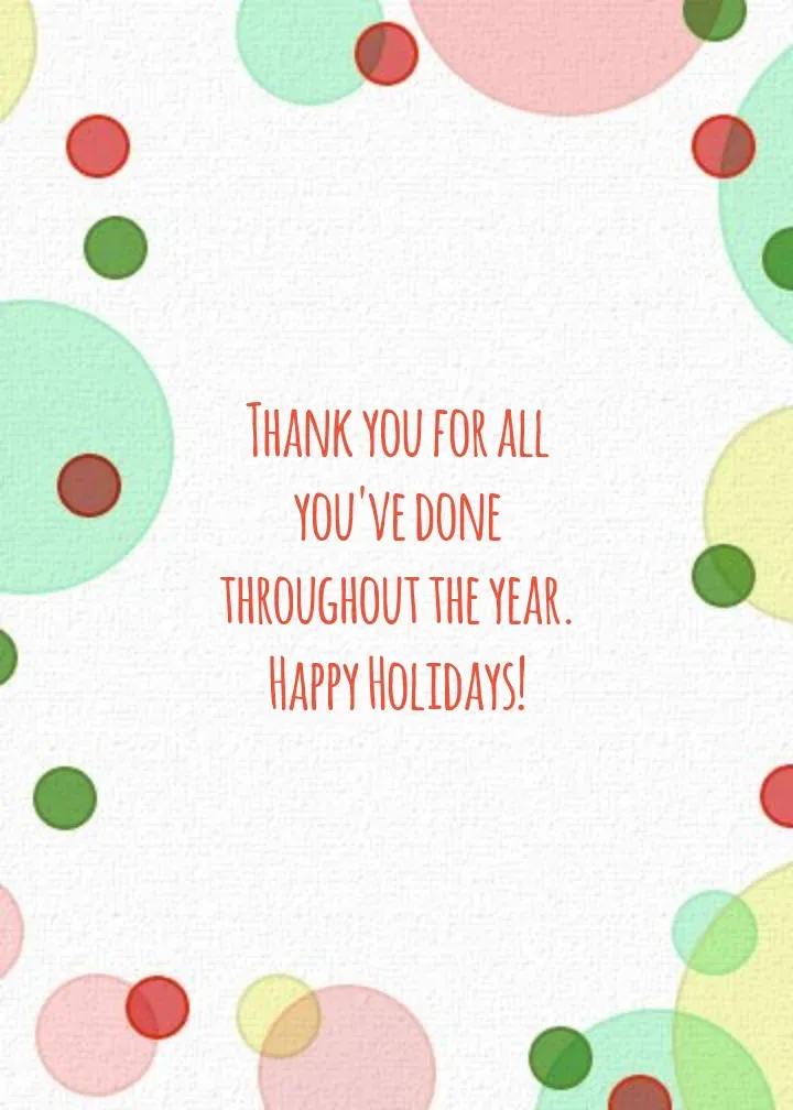 Business Thank You Dots card inside right