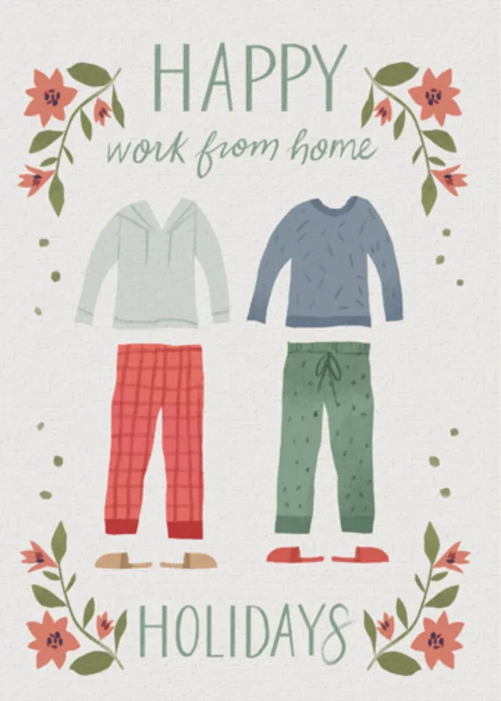 Work From Home Holiday card front