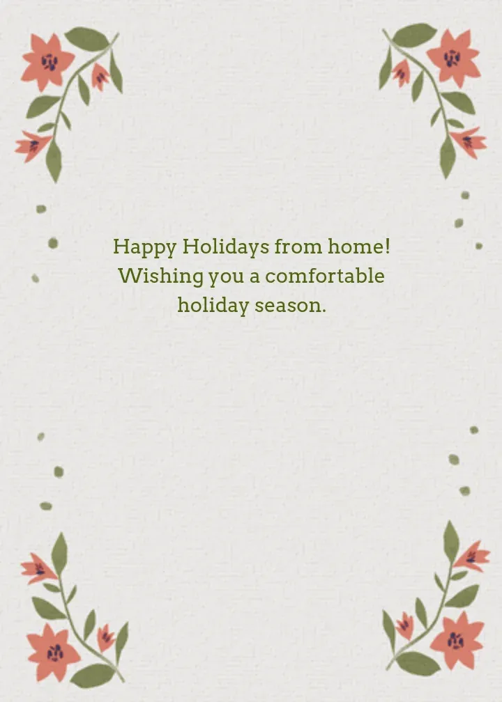 Work From Home Holiday card inside right