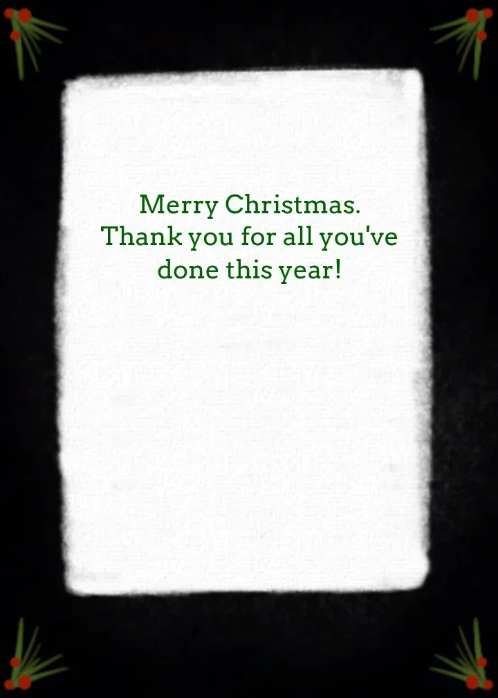 Holiday Appreciation Trees card inside right