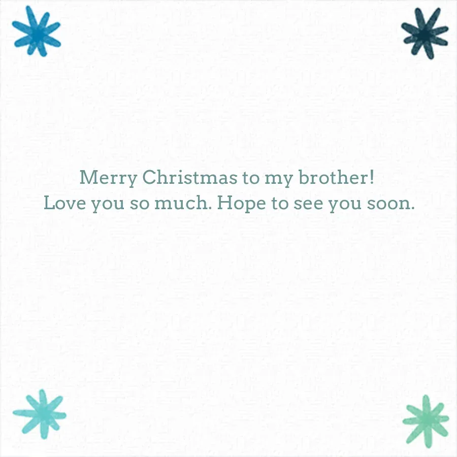 Brother Christmas card inside right