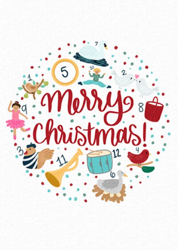 12 Days of Christmas card front