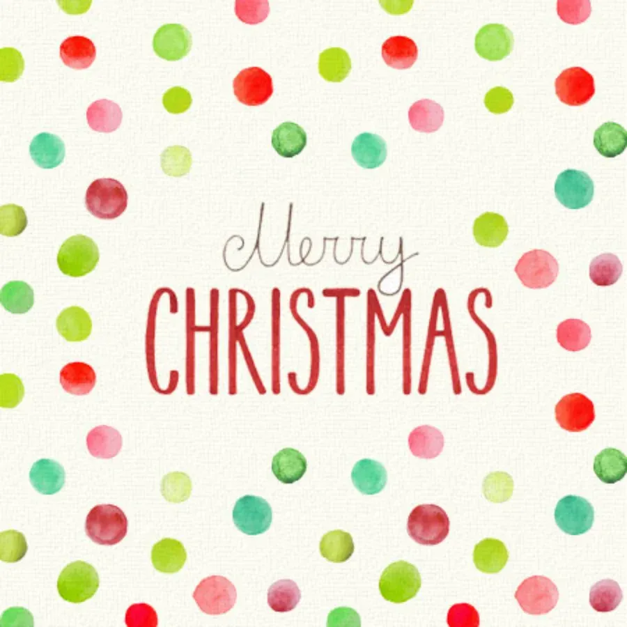 Christmas Watercolor Dots card front